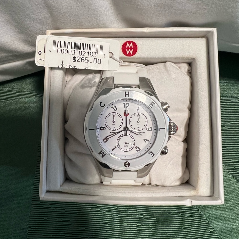 Michele White Tahitian Jelly Bean Watch